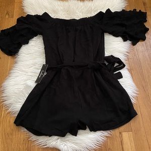 Black off the shoulder romper